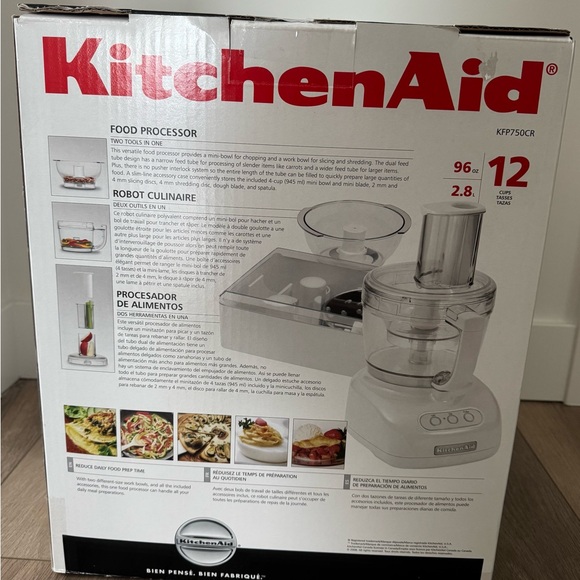 KitchenAid Silver Food Processor with Dual Cups 12cups/4cups - Picture 6 of 14